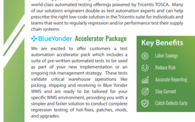 Automated Testing Blue Yonder Accelerator Pack – Powered by Tricentis TOSCA
