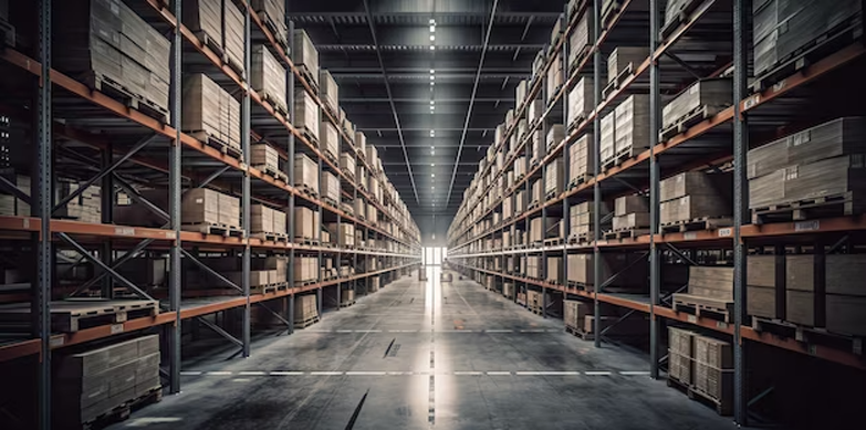 Long Warehouse Aisle