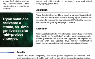Successfully Upgrading to Blue Yonder SaaS Despite Mid-Project Scope Expansion
